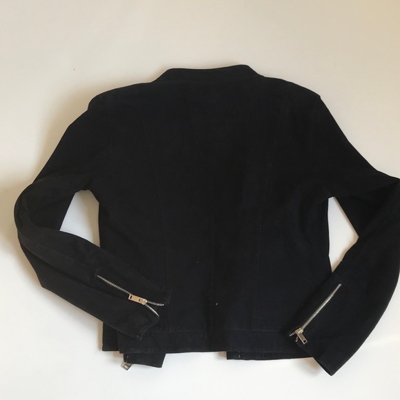 💯Real Suede Massimo Dutti Navy Moto Jacket - Picture 9 of 12